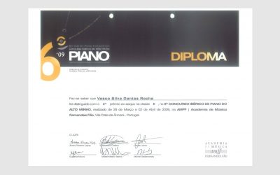 6th Iberian Piano Alto Minho Competition, PORTUGAL