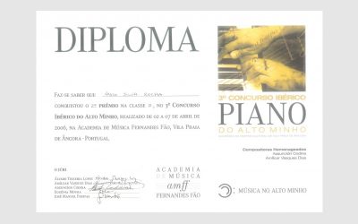 3rd Iberian Piano Alto Minho Competition, PORTUGAL