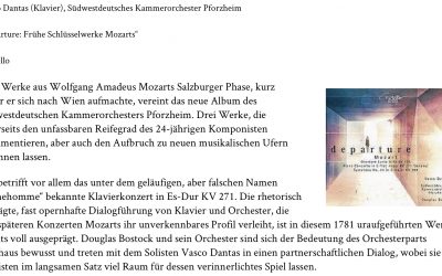 Dürener Newspaper „Departure“ CD Review: Vasco Dantas (piano), Southwest German Chamber Orchestra Pforzheim